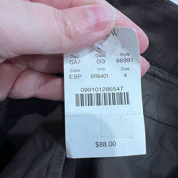 J.‎ Crew Espresso Brown City Fit Linen Silk Blend Career Pants 4 NWT Women’s - Picture 5 of 10